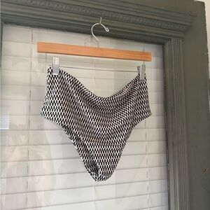 Golden Trip High-Waist Black & White Geometric Bikini Bottom